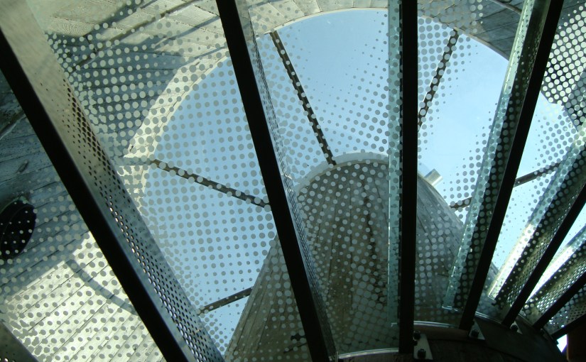 Skleněné schodišťové stupně, pískovaný vzor, Hanspaulka, 2008